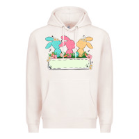 Pale Pink easter bunny trio Premium Hoodie - MaliasSmallBusiness
