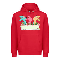 Red easter bunny trio Premium Hoodie - MaliasSmallBusiness