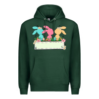 Sports Green easter bunny trio Premium Hoodie - MaliasSmallBusiness