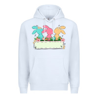 White easter bunny trio Premium Hoodie - MaliasSmallBusiness
