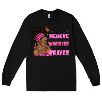 Black afro woman bun and religion faith prayer Long Sleeve Tee - texasbilliewilder