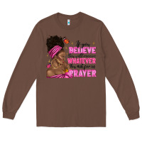 Chestnut afro woman bun and religion faith prayer Long Sleeve Tee - texasbilliewilder