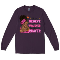Plum afro woman bun and religion faith prayer Long Sleeve Tee - texasbilliewilder