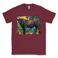 Burgundy black angus bull with aztec and farm background Classic Tee - RanaPortraitStore