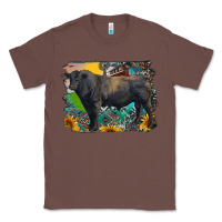 Chestnut black angus bull with aztec and farm background Classic Tee - RanaPortraitStore