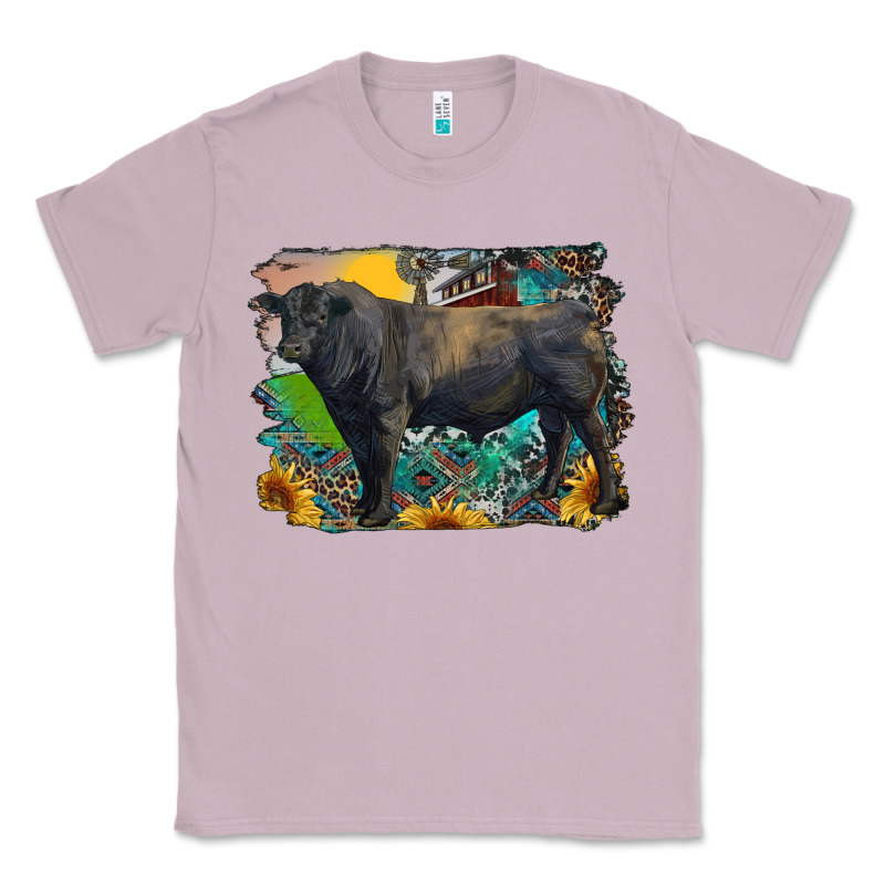 Black Angus Bull With Aztec And Farm Background Classic Tee by RanaPortraitStore | Teevron