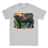Moon Dust black angus bull with aztec and farm background Classic Tee - RanaPortraitStore