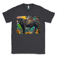 Smoke black angus bull with aztec and farm background Classic Tee - RanaPortraitStore