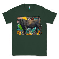 Sports Green black angus bull with aztec and farm background Classic Tee - RanaPortraitStore