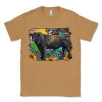 Toasted Coconut black angus bull with aztec and farm background Classic Tee - RanaPortraitStore