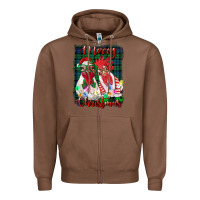 Chestnut christmas roosters with background Zipper Hoodie - RanaPortraitStore