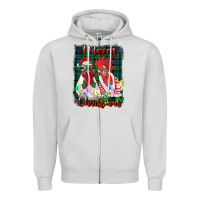 Dove Grey christmas roosters with background Zipper Hoodie - RanaPortraitStore