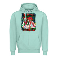 Seafoam christmas roosters with background Zipper Hoodie - RanaPortraitStore