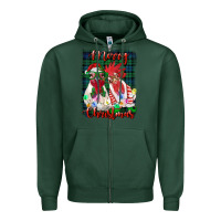 Sports Green christmas roosters with background Zipper Hoodie - RanaPortraitStore
