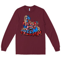 Burgundy freedom rock hand Long Sleeve Tee - Zillion Design Studio