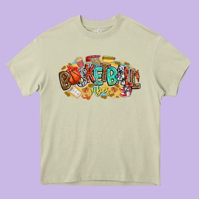 Basketball Vibes Heavy Core Tee Designed By Cowhidedigitalart