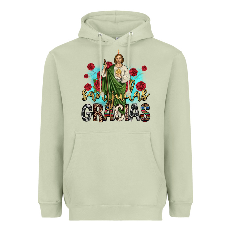 San Judas Gracias Heavyweight Hoodie by JahusDesignShop | Teevron