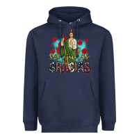 Navy san judas gracias Heavyweight Hoodie - JahusDesignShop