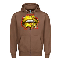 Chestnut softball lips Zipper Hoodie - Zillion Design Studio