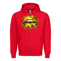 Red softball lips Zipper Hoodie - Zillion Design Studio