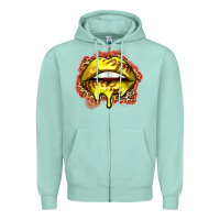 Softball Lips Zipper Hoodie | Teevron