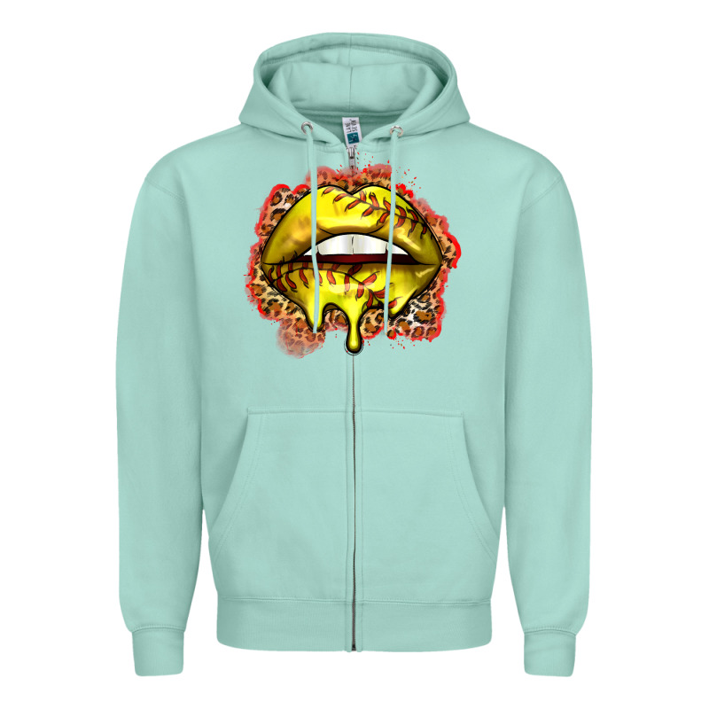 Softball Lips Zipper Hoodie by Zillion Design Studio | Teevron