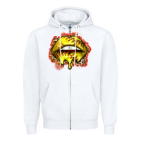 White softball lips Zipper Hoodie - Zillion Design Studio