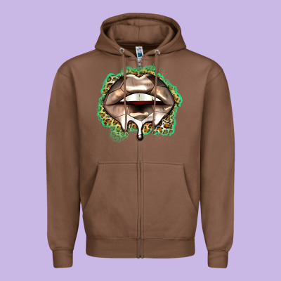 Soccer Lips Zipper Hoodie Designed By Zillion Design Studio