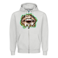 Dove Grey soccer lips Zipper Hoodie - Zillion Design Studio