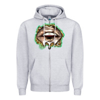 Heather Grey soccer lips Zipper Hoodie - Zillion Design Studio