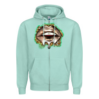 Seafoam soccer lips Zipper Hoodie - Zillion Design Studio