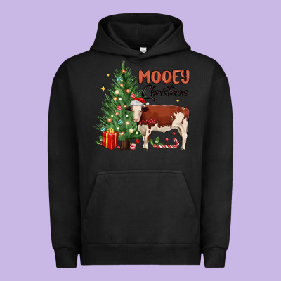Mooey Christmas Urban Hoodie Designed By Maliassmallbusiness