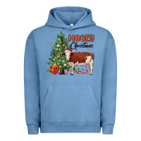 Pigment Pebble Blue mooey christmas Urban Hoodie - MaliasSmallBusiness