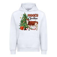 White mooey christmas Urban Hoodie - MaliasSmallBusiness