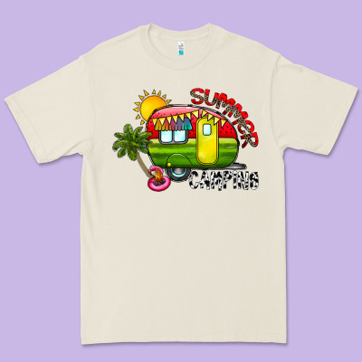 Summer Camping Premium Tee Designed By Cowhidedigitalart