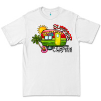 White summer camping Premium Tee - CowhideDigitalArt