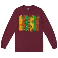 Burgundy black history brushstroke Long Sleeve Tee - texasbilliewilder