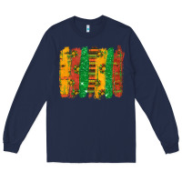 Navy black history brushstroke Long Sleeve Tee - texasbilliewilder