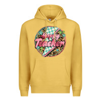 Antique Gold happy teacher lighting bolt Premium Hoodie - MaliasSmallBusiness