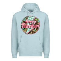 Blue Mist happy teacher lighting bolt Premium Hoodie - MaliasSmallBusiness