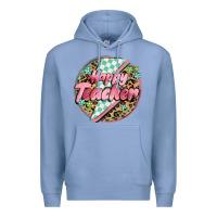 Colony Blue happy teacher lighting bolt Premium Hoodie - MaliasSmallBusiness