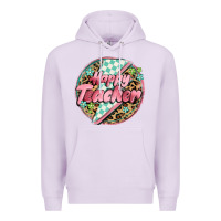 Lilac happy teacher lighting bolt Premium Hoodie - MaliasSmallBusiness