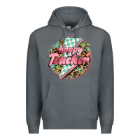 Rock happy teacher lighting bolt Premium Hoodie - MaliasSmallBusiness