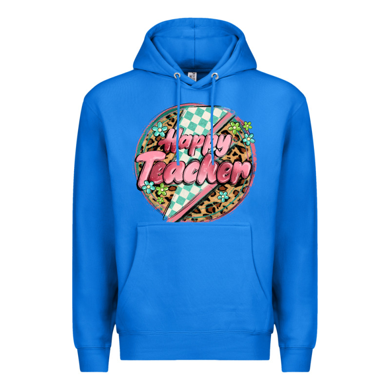 Happy Teacher Lighting Bolt Premium Hoodie by MaliasSmallBusiness | Teevron