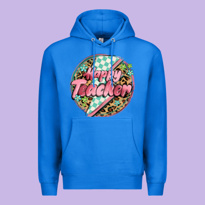 Happy Teacher Lighting Bolt Premium Hoodie Designed By Maliassmallbusiness