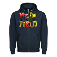 Navy my heart is on that field softball Zipper Hoodie - Zillion Design Studio