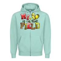 Seafoam my heart is on that field softball Zipper Hoodie - Zillion Design Studio