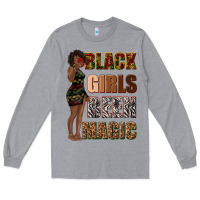 Heather Grey black girls been magic Long Sleeve Tee - texasbilliewilder
