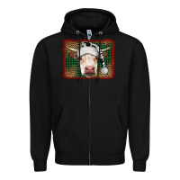 Black christmas cow with background Zipper Hoodie - RanaPortraitStore