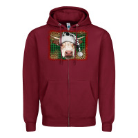 Burgundy christmas cow with background Zipper Hoodie - RanaPortraitStore